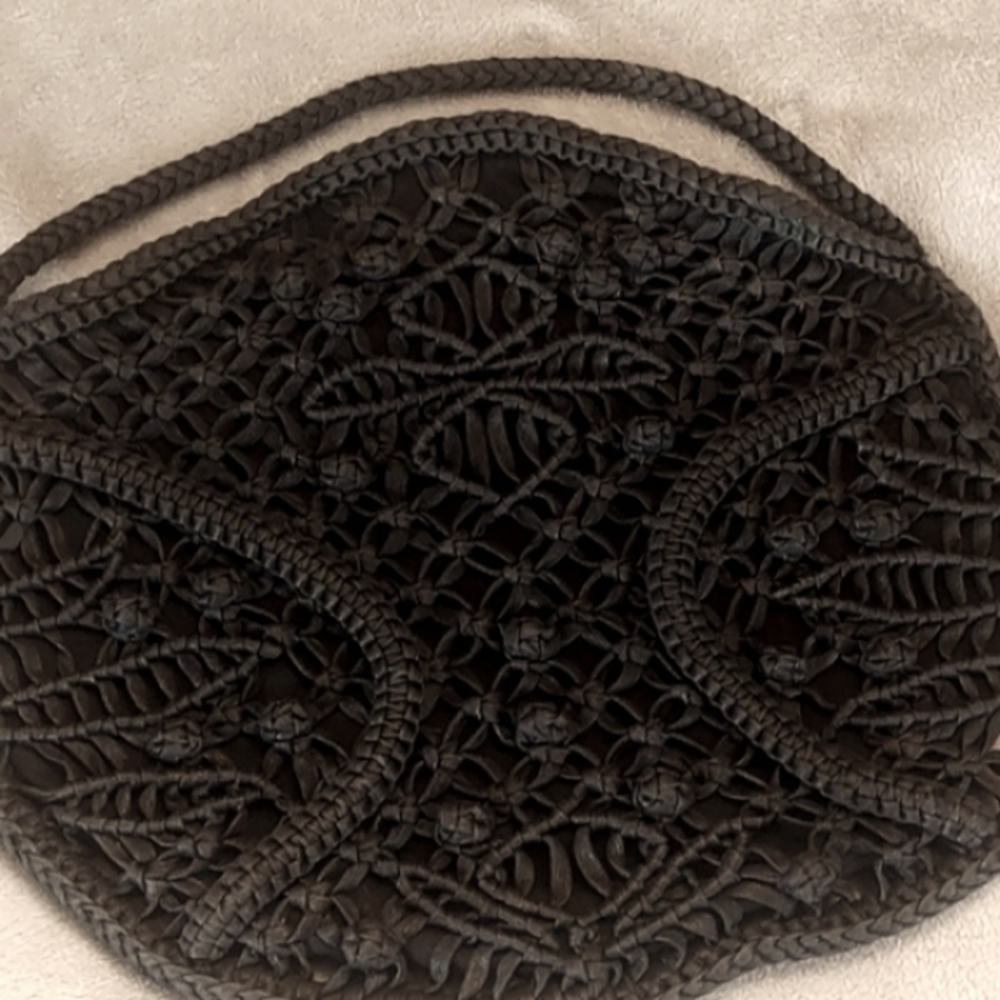 Anthropology Made on Earth by Dave and Scotti. Black Knotted/ Macrome' Purse!